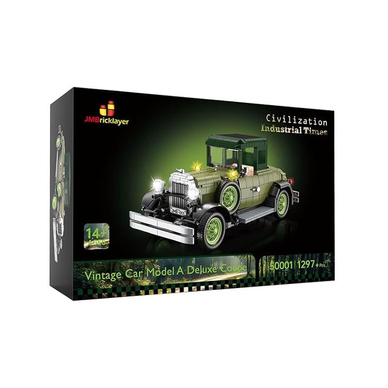JMBRICKLAYER 50001 XE CỔ ĐIỂN bộ đồ chơi xếp lắp ráp ghép mô hình VINTAGE CAR MODEL DELUXE COUPE 1297 khối