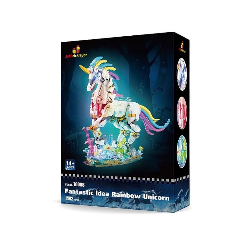 JMBRICKLAYER 70008 CẦU VỒNG KỲ LÂN bộ đồ chơi xếp lắp ráp ghép mô hình FANTASTIC IDEA RAINBOW UNICORN 1492 khối