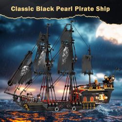 JMBRICKLAYER 40002 TÀU CƯỚP BIỂN ĐEN bộ đồ chơi xếp lắp ráp ghép mô hình Pirates Of The Caribbean THE PEARL PIRATE Cướp Biển Vùng Caribe 1713 khối