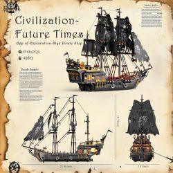 JMBRICKLAYER 40002 TÀU CƯỚP BIỂN ĐEN bộ đồ chơi xếp lắp ráp ghép mô hình Pirates Of The Caribbean THE PEARL PIRATE Cướp Biển Vùng Caribe 1713 khối