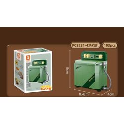 FORANGE FC8281 8281 6 THIẾT BỊ RETRO MÁY GHI ÂM ĐIỆN THOẠI GIẶT ĐỒNG HỒ CON LẮC MAY bộ đồ chơi xếp lắp ráp ghép mô hình 658 khối