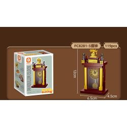 FORANGE FC8281 8281 6 THIẾT BỊ RETRO MÁY GHI ÂM ĐIỆN THOẠI GIẶT ĐỒNG HỒ CON LẮC MAY bộ đồ chơi xếp lắp ráp ghép mô hình 658 khối