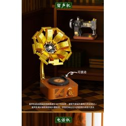 FORANGE FC8281 8281 6 THIẾT BỊ RETRO MÁY GHI ÂM ĐIỆN THOẠI GIẶT ĐỒNG HỒ CON LẮC MAY bộ đồ chơi xếp lắp ráp ghép mô hình 658 khối