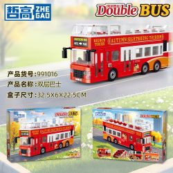 ZHEGAO 991016 XE BUÝT DU LỊCH ĐÔI DECKER bộ đồ chơi xếp lắp ráp ghép mô hình City DOUBLE BUS Thành Phố 627 khối