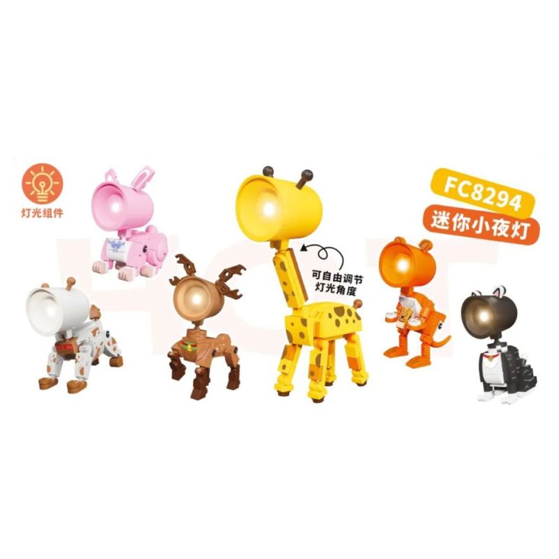 FORANGE FC8294 8294 MINI NIGHT ĐÈN 6 MÔ HÌNH bộ đồ chơi xếp lắp ráp ghép mô hình