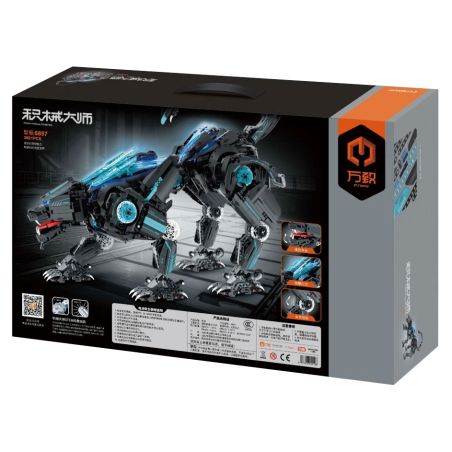 IM.MASTER QIHUI 6857 BẬC THẦY MÁY MÓC CYBERPUNK CƠ HỌC BLACK PANTHER bộ đồ chơi xếp lắp ráp ghép mô hình Dino Khủng Long 3821 khối