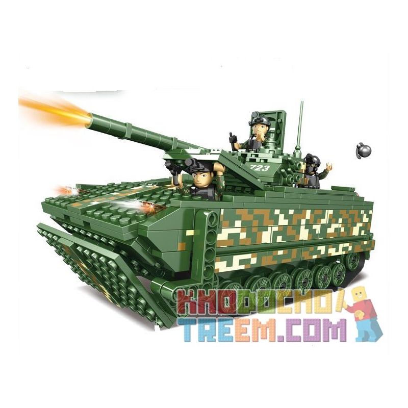 WOMA C0723 0723 Xếp hình kiểu  MILITARY ARMY Tank Xe Tăng 547 khối