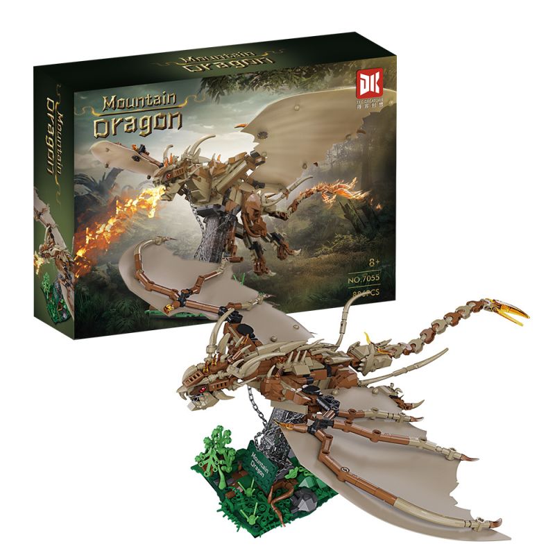 DK 7055 CÂY HUNGARY PEAK RỒNG bộ đồ chơi xếp lắp ráp ghép mô hình Harry Potter MOUNTAIN DRAGON Chú Bé Phù Thủy 886 khối