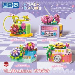 ZHEGAO 661049 THỜI GIAN HUAYING YUESHE 4 LẦN ĐIỆN THOẠI RADIO MÁY ĐÁNH CHỮ ẢNH bộ đồ chơi xếp lắp ráp ghép mô hình TIME TREASURES