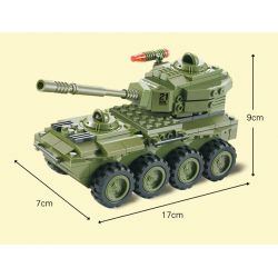 WOMA J5821 5821 Xếp hình kiểu  MILITARY ARMY 3 In 1 Armoured Car 3 Mẫu Thiết Bị Quân Sự 203 khối