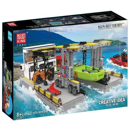 MouldKing 10142 Mould King 10142 NHÀ MÁY SỬA CHỮA TÀU DOCK bộ đồ chơi xếp lắp ráp ghép mô hình City DOCK SHIP REPAIR FACTORY Thành Phố 1273 khối