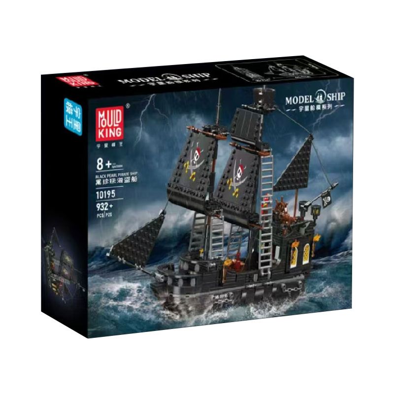MouldKing 10195 Mould King 10195 TÀU CƯỚP BIỂN ĐEN bộ đồ chơi xếp lắp ráp ghép mô hình Pirates Of The Caribbean BLACK PEARL PIRATE SHIP Cướp Biển Vùng Caribe 932 khối