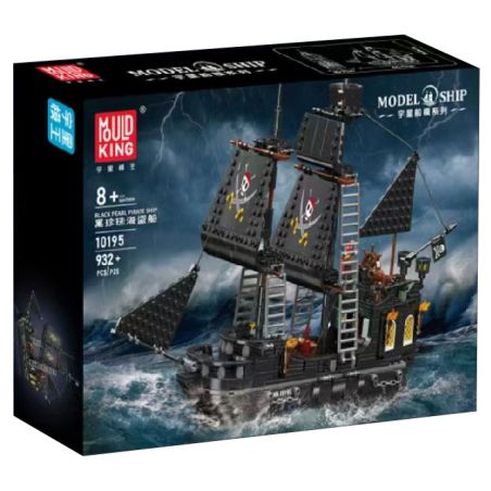 MouldKing 10195 Mould King 10195 TÀU CƯỚP BIỂN ĐEN bộ đồ chơi xếp lắp ráp ghép mô hình Pirates Of The Caribbean BLACK PEARL PIRATE SHIP Cướp Biển Vùng Caribe 932 khối