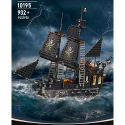 MouldKing 10195 Mould King 10195 TÀU CƯỚP BIỂN ĐEN bộ đồ chơi xếp lắp ráp ghép mô hình Pirates Of The Caribbean BLACK PEARL PIRATE SHIP Cướp Biển Vùng Caribe 932 khối