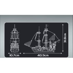 MouldKing 10195 Mould King 10195 TÀU CƯỚP BIỂN ĐEN bộ đồ chơi xếp lắp ráp ghép mô hình Pirates Of The Caribbean BLACK PEARL PIRATE SHIP Cướp Biển Vùng Caribe 932 khối