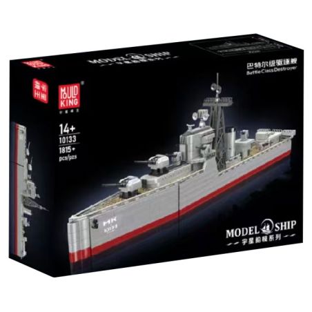 MouldKing 10133 Mould King 10133 MÔ HÌNH TÀU KHU TRỤC CẤP BATEL bộ đồ chơi xếp lắp ráp ghép mô hình Military Army BATTLE CLASS DESTROYER Quân Sự Bộ Đội 1815 khối