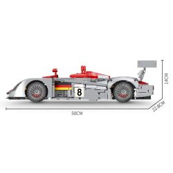 BOLE BRICK YC-23044 23044 YC23044 AUDI R8 LMP 2000 tỷ lệ 1:10 bộ đồ chơi xếp lắp ráp ghép mô hình Technic Kỹ Thuật Công Nghệ Cao Mô Hình Phương Tiện 2426 khối
