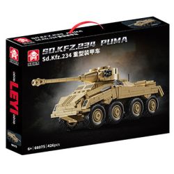 LE YI 66075 SD.KFZ.234 XE BỌC THÉP HẠNG NẶNG bộ đồ chơi xếp lắp ráp ghép mô hình Military Army SD.KFZ.234 PUMA Quân Sự Bộ Đội 426 khối