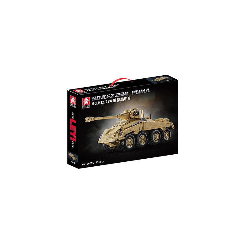 LE YI 66075 SD.KFZ.234 XE BỌC THÉP HẠNG NẶNG bộ đồ chơi xếp lắp ráp ghép mô hình Military Army SD.KFZ.234 PUMA Quân Sự Bộ Đội 426 khối