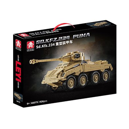 LE YI 66075 SD.KFZ.234 XE BỌC THÉP HẠNG NẶNG bộ đồ chơi xếp lắp ráp ghép mô hình Military Army SD.KFZ.234 PUMA Quân Sự Bộ Đội 426 khối