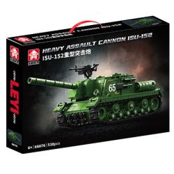 LE YI 66076 PHÁO TẤN CÔNG NẶNG ISU-152 bộ đồ chơi xếp lắp ráp ghép mô hình Military Army HEAVY ASSAULT CANNON ISU-152 Quân Sự Bộ Đội 538 khối