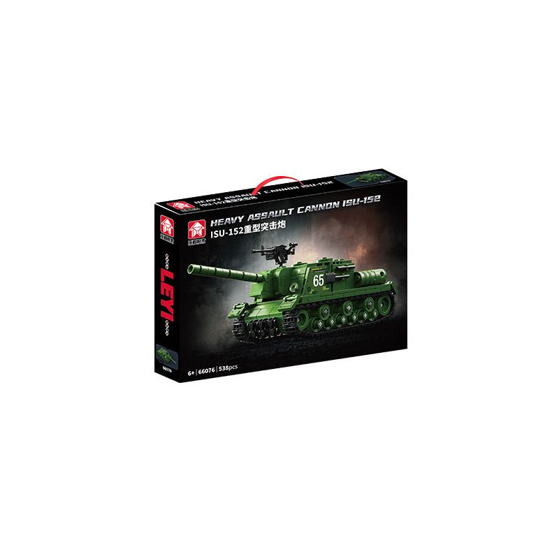 LE YI 66076 PHÁO TẤN CÔNG NẶNG ISU-152 bộ đồ chơi xếp lắp ráp ghép mô hình Military Army HEAVY ASSAULT CANNON ISU-152 Quân Sự Bộ Đội 538 khối