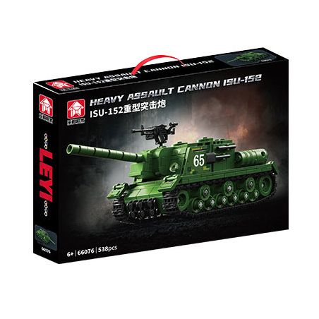 LE YI 66076 PHÁO TẤN CÔNG NẶNG ISU-152 bộ đồ chơi xếp lắp ráp ghép mô hình Military Army HEAVY ASSAULT CANNON ISU-152 Quân Sự Bộ Đội 538 khối