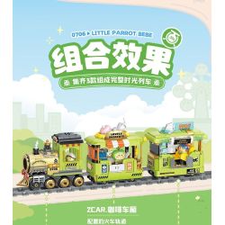 TOP TOY TC1737 1737 LITTLE PARROT BEBE TIME TRAIN COFFEE CART bộ đồ chơi xếp lắp ráp ghép mô hình 400 khối