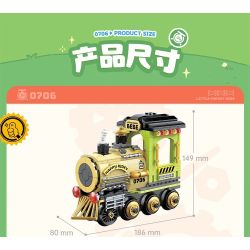 TOP TOY TC1737 1737 LITTLE PARROT BEBE TIME TRAIN COFFEE CART bộ đồ chơi xếp lắp ráp ghép mô hình 400 khối