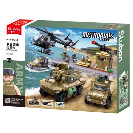 SLUBAN M38-B1254 B1254 1254 M38B1254 38-B1254 FU MENGCHENG HOẠT ĐỘNG TẤN CÔNG CHUNG A bộ đồ chơi xếp lắp ráp ghép mô hình Military Army Quân Sự Bộ Đội 744 khối