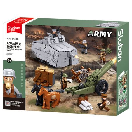 SLUBAN M38-B1295 B1295 1295 M38B1295 38-B1295 FU MENGCHENG HOẠT ĐỘNG TẤN CÔNG XE TĂNG A7VS bộ đồ chơi xếp lắp ráp ghép mô hình Military Army Quân Sự Bộ Đội 506 khối
