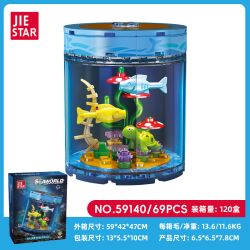 JIESTAR 59140 BỂ CÁ SINH THÁI TRONG CHAI bộ đồ chơi xếp lắp ráp ghép mô hình SEAWORLD 69 khối