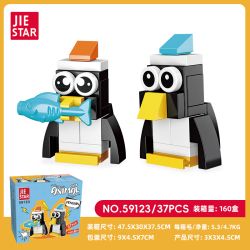 JIESTAR 59123 ĐỘNG VẬT NHỎ DỄ THƯƠNG CHIM CÁNH CỤT bộ đồ chơi xếp lắp ráp ghép mô hình Creator Sáng Tạo 37 khối