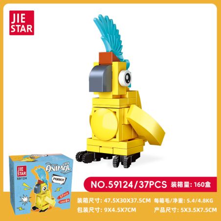 JIESTAR 59124 ĐỘNG VẬT NHỎ DỄ THƯƠNG VẸT bộ đồ chơi xếp lắp ráp ghép mô hình Creator Sáng Tạo 37 khối