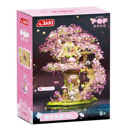 JAKI AK018 CHAOXIANG SÁNG TẠO XÂY DỰNG MỘT NGÔI NHÀ TRÊN CÂY ANH ĐÀO BẰNG TAY bộ đồ chơi xếp lắp ráp ghép mô hình