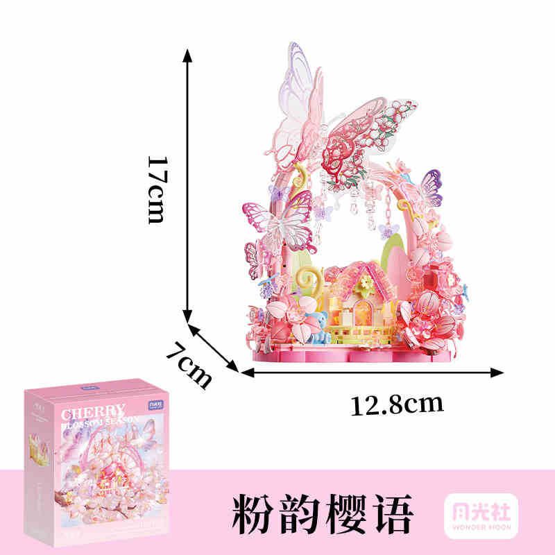 GEKKOSHA 802826 HOA ANH ĐÀO HỒNG bộ đồ chơi xếp lắp ráp ghép mô hình Arts & Crafts