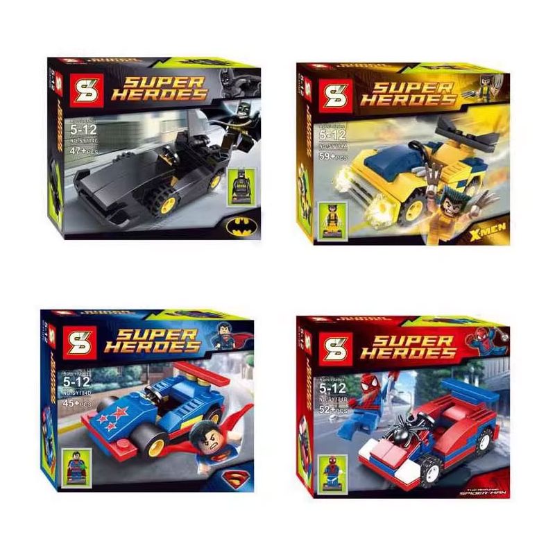 SY 184 SIÊU ANH HÙNG HÌNH 4 MÔ bộ đồ chơi xếp lắp ráp ghép mô hình Super Heroes Siêu Nhân Anh Hùng
