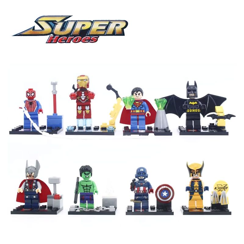 SY 279 HÌNH 8 bộ đồ chơi xếp lắp ráp ghép mô hình Super Heroes Siêu Nhân Anh Hùng