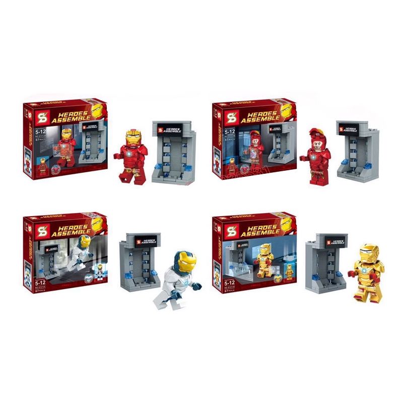 SY 213 NGƯỜI SẮT HÌNH 8 bộ đồ chơi xếp lắp ráp ghép mô hình Super Heroes Siêu Nhân Anh Hùng