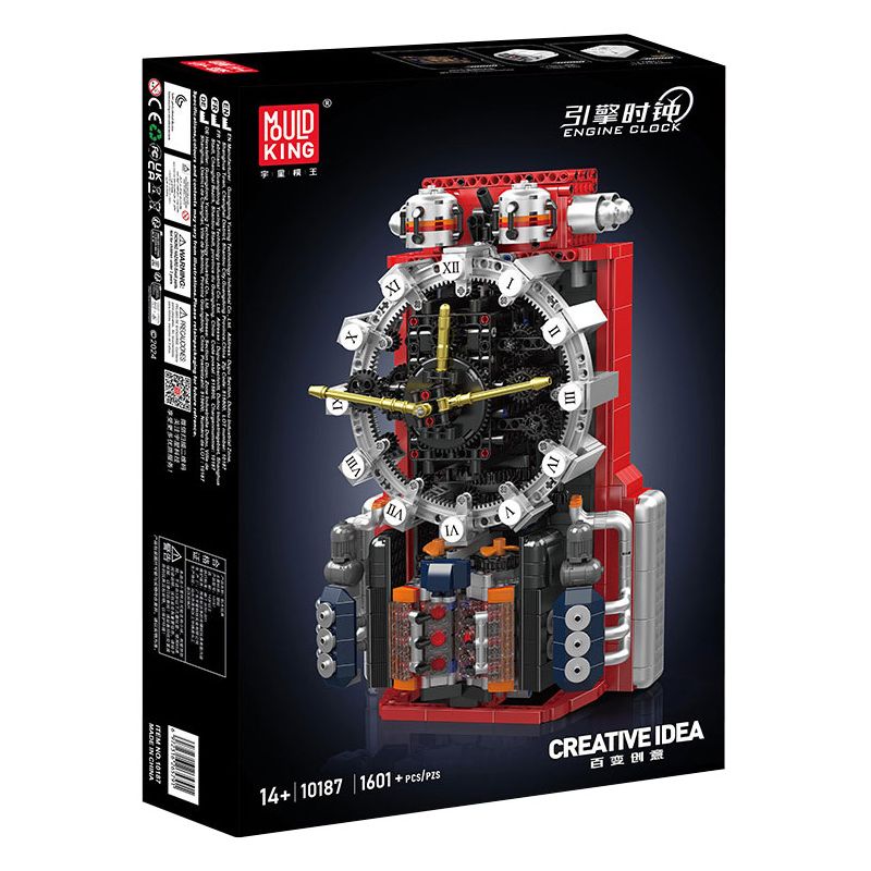 MouldKing 10187 Mould King 10187 ĐỒNG HỒ ĐỘNG CƠ bộ đồ chơi xếp lắp ráp ghép mô hình Technic ENGINE CLOCK Kỹ Thuật Công Nghệ Cao Mô Hình Phương Tiện 1601 khối