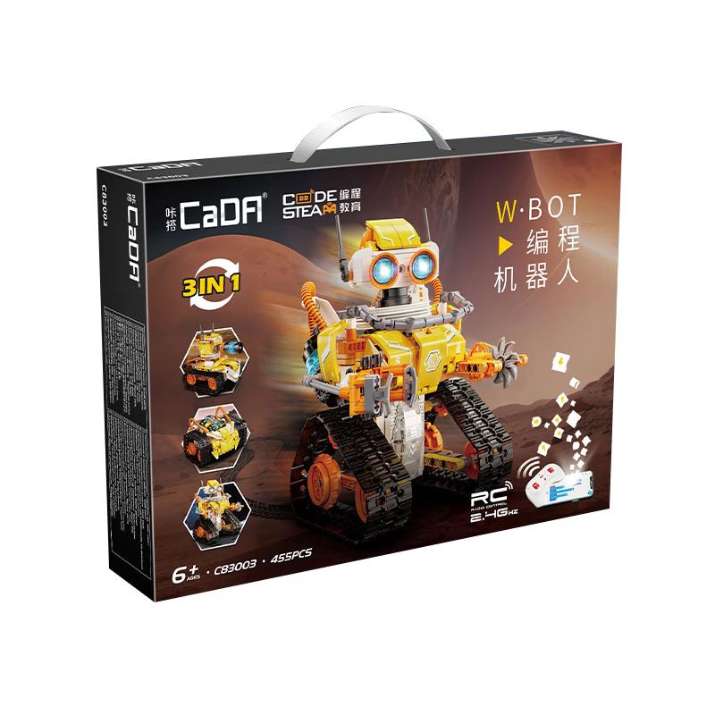 CADA DOUBLEE C83003 83003 ROBOT LẬP TRÌNH BA TRONG MỘT bộ đồ chơi xếp lắp ráp ghép mô hình Technic W BOT Kỹ Thuật Công Nghệ Cao Mô Hình Phương Tiện 455 khối