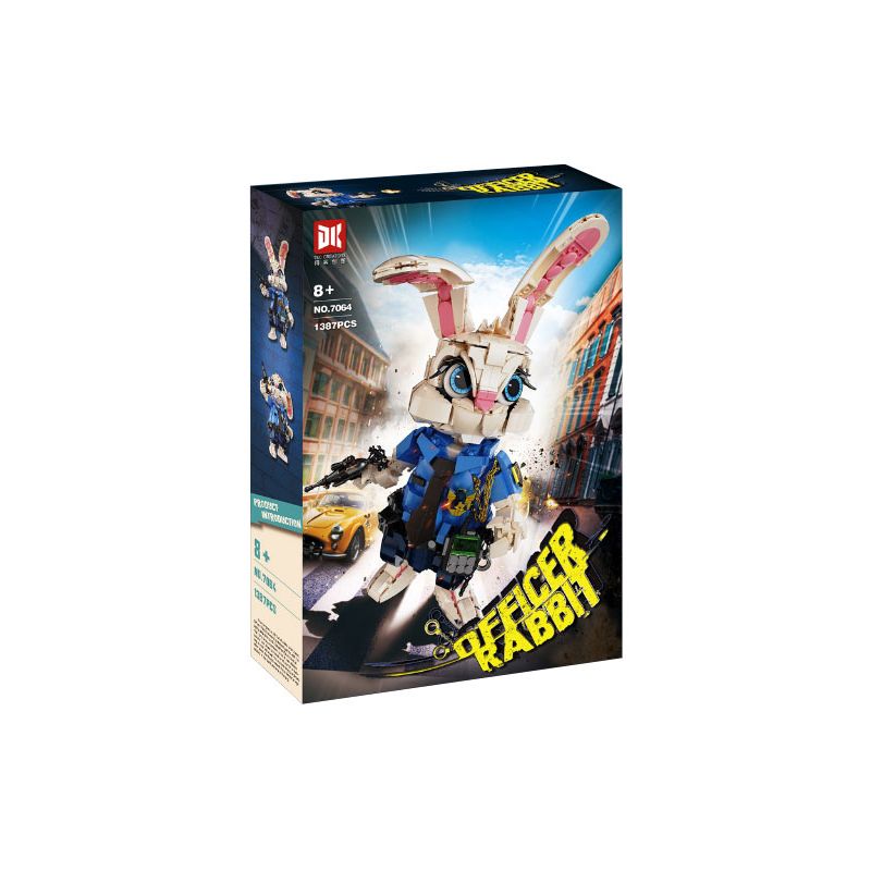 DK 7064 THỎ SĨ QUAN bộ đồ chơi xếp lắp ráp ghép mô hình OFFICER RABBIT 1387 khối