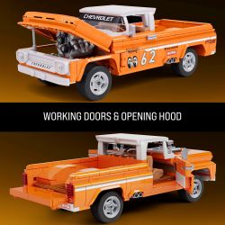 MATTEL BRICK SHOP JFT20 BÁNH XE NÓNG TẦNG LỚP ELITE 1962 CHEVROLET CHEVY MODIFIED PICKUP 1:16 tỷ lệ 1:16 bộ đồ chơi xếp lắp ráp ghép mô hình Creator HOT WHEELS CUSTOM '62 CHEVY Sáng Tạo 858 khối