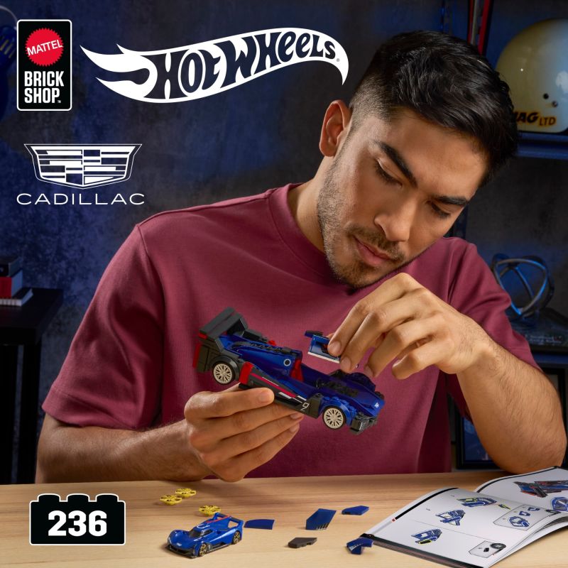 MATTEL BRICK SHOP JFR89 LỚP TỐC ĐỘ HOT WHEELS CADILLAC PROJECT GTP HYPERCAR 1:32 tỷ lệ 1:32 bộ đồ chơi xếp lắp ráp ghép mô hình Creator Sáng Tạo 236 khối