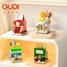 GUDI 40801 MINI CITY STREET VIEW STAPED 9 SANDWICH SHOP COFFEE INVENIENCE MILK TEA BƯU ĐIỆN TIỆM BÁNH CỬA HÀNG HOA NHÀ SÁCH KEM bộ đồ chơi xếp lắp ráp ghép mô hình 854 khối