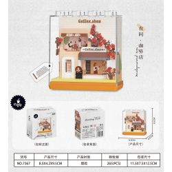 CHAOLE CHUANG 7367 CÓ MỘT CỬA HÀNG NHỎ QUÁN CÀ PHÊ bộ đồ chơi xếp lắp ráp ghép mô hình COFFEE SHOP 265 khối