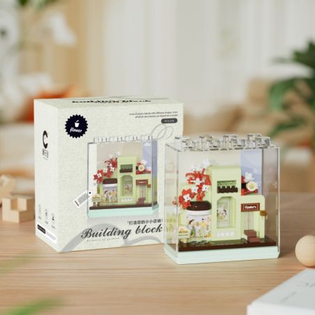 CHAOLE CHUANG 7370 CÓ MỘT CỬA HÀNG NHỎ HOA bộ đồ chơi xếp lắp ráp ghép mô hình FLOWERS SHOP 378 khối