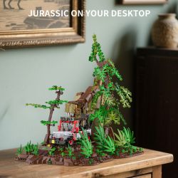 XBERT 66124 TYRANNOSAURUS REX JURASSIC SCENE bộ đồ chơi xếp lắp ráp ghép mô hình Jurassic World T-REX CHASE Thế Giới Khủng Long 1555 khối