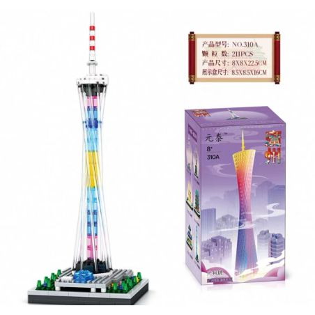 YUANTAI 310A THÁP QUẢNG CHÂU bộ đồ chơi xếp lắp ráp ghép mô hình Architecture Công Trình Kiến Trúc