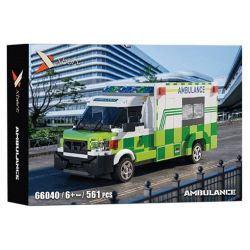 XBERT 66040 XE CỨU THƯƠNG VẬN CHUYỂN FORD bộ đồ chơi xếp lắp ráp ghép mô hình City AMBULANCE Thành Phố 561 khối